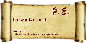 Hajduska Emil névjegykártya